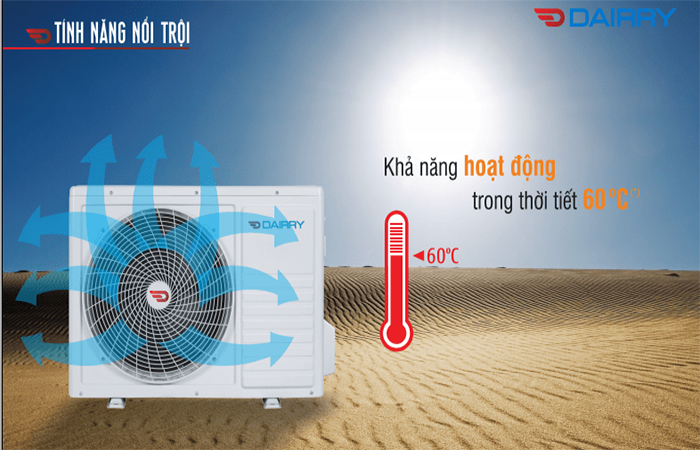 Dàn nóng hoạt động ở dải nhiệt độ cao