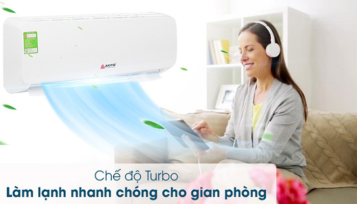 Chế độ làm lạnh nhanh turbo của điều hòa akito