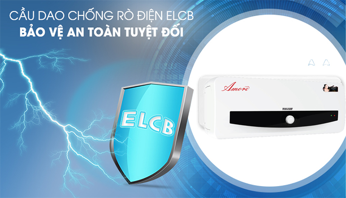 Bình nóng lạnh Rossi có cầu dao chống rò điện ELCB