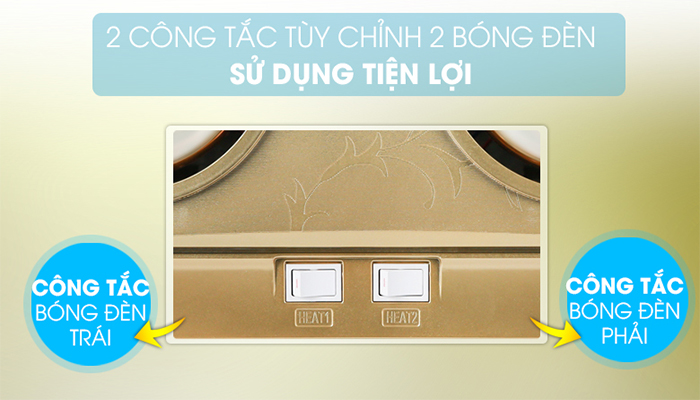 Đèn sưởi H&E COOK sử dụng linh hoạt