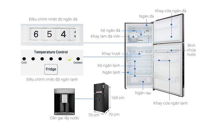 Tủ lạnh LG GN-D422BL thiết kế hiện đại