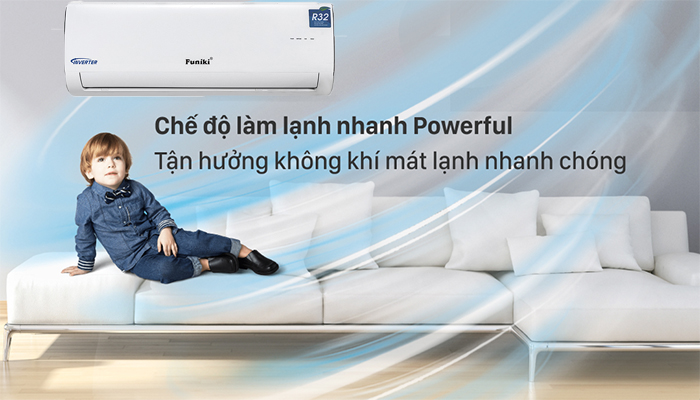 Chế độ làm lạnh nhanh của máy điều hòa Funiki inverter