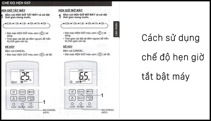 Cách hẹn giờ điều hòa sharp