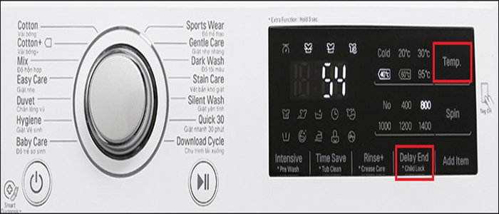 cách tắt âm thanh máy giặt LG