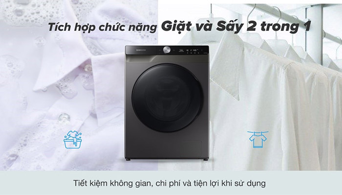 Ưu điểm của máy giặt sấy quần áo