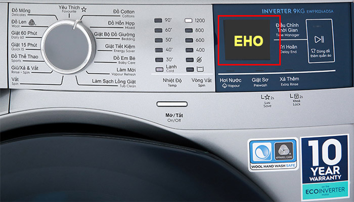 Nguyên nhân và cách khắc phục máy giặt Electrolux báo lỗi EHO 
