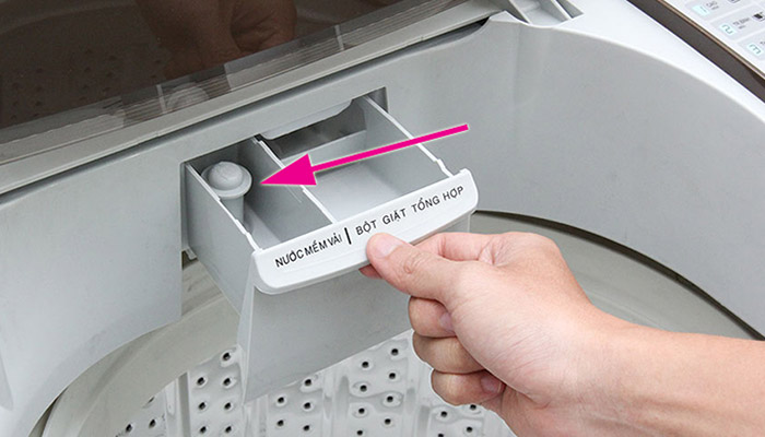 Ngăn chứa nước xả vải của máy giặt cửa trên LG